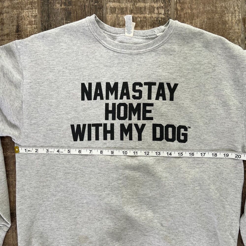 Namastay Home With My Dog Treat Dreams Grey Sweatshirt Medium - Picture 7 of 10